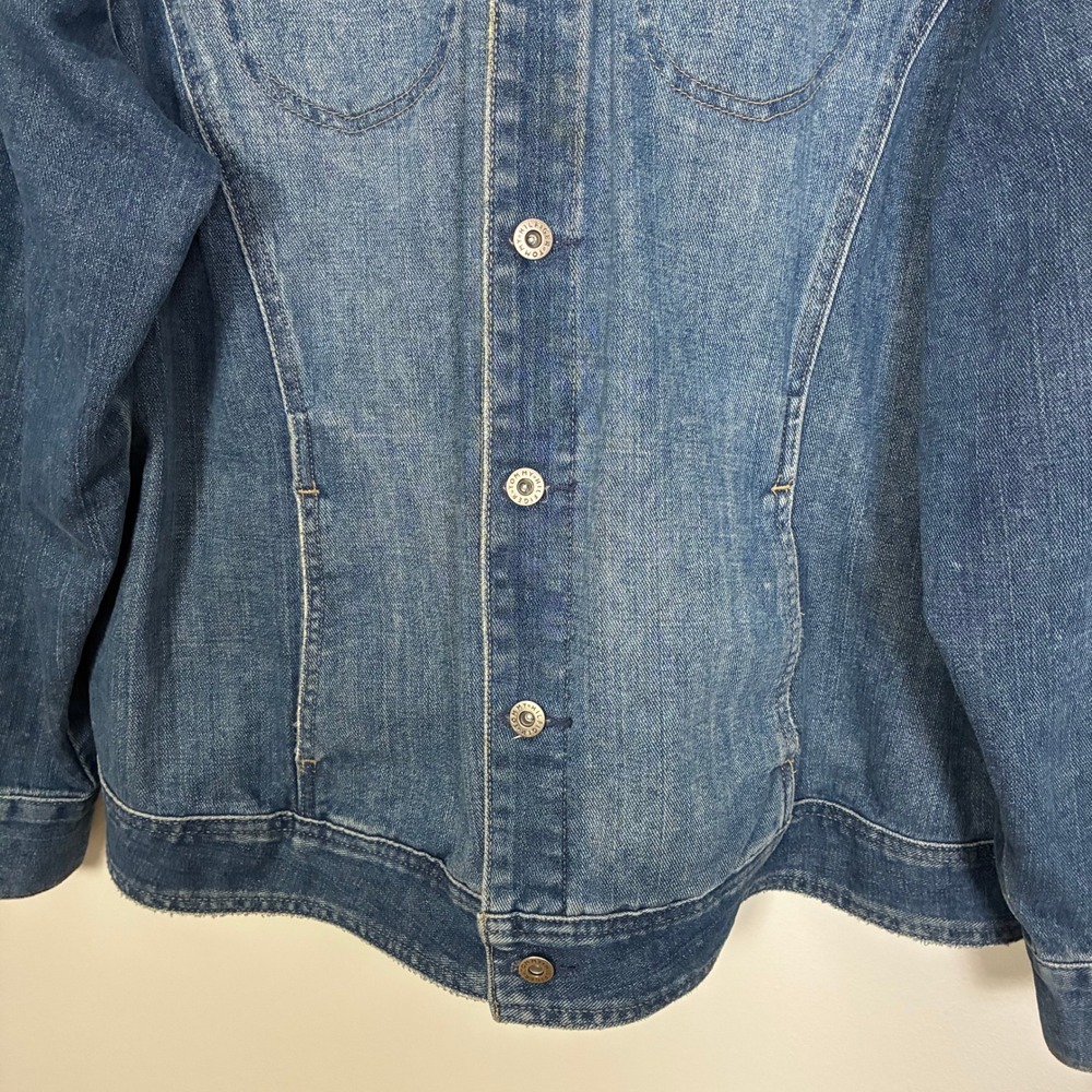 Tommy Hilfiger Denim Trucker Jacket Women's 2X Cotton Y2K Retro Minimalist Fall - Picture 2 of 8